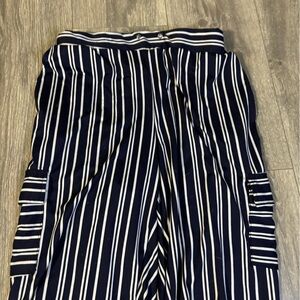 Robert Louis Navy and White Striped Trousers